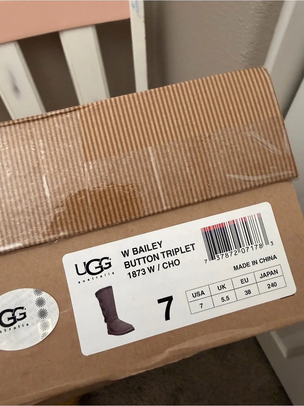 UGG Chestnut W Bailey Button Triplet Tall Boots